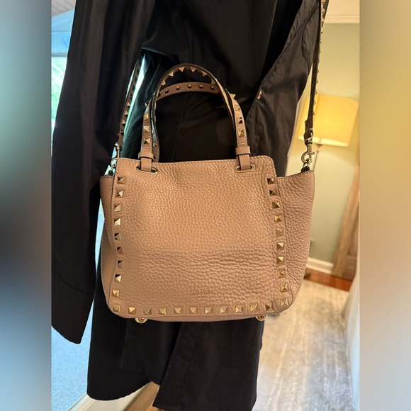 Valentino Mini Rockstud Tote in Poudre New!!! - Picture 9 of 16